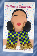 ΄΄Jungle Check΄΄ earrings