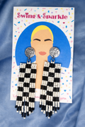 ''Retro Double Checked'' earrings