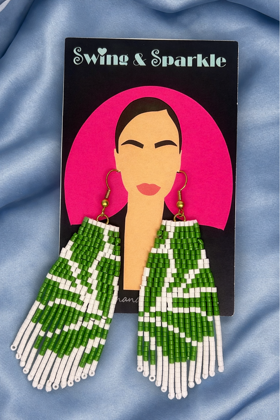 ''Emerald Palm'' earrings