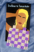 ''Lavender Check'' earrings