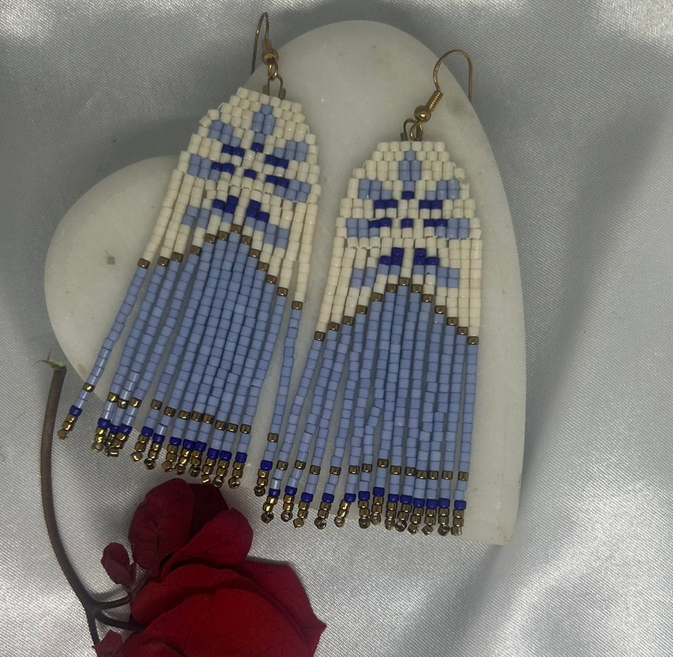 ''Velvet Sky Petals'' earrings