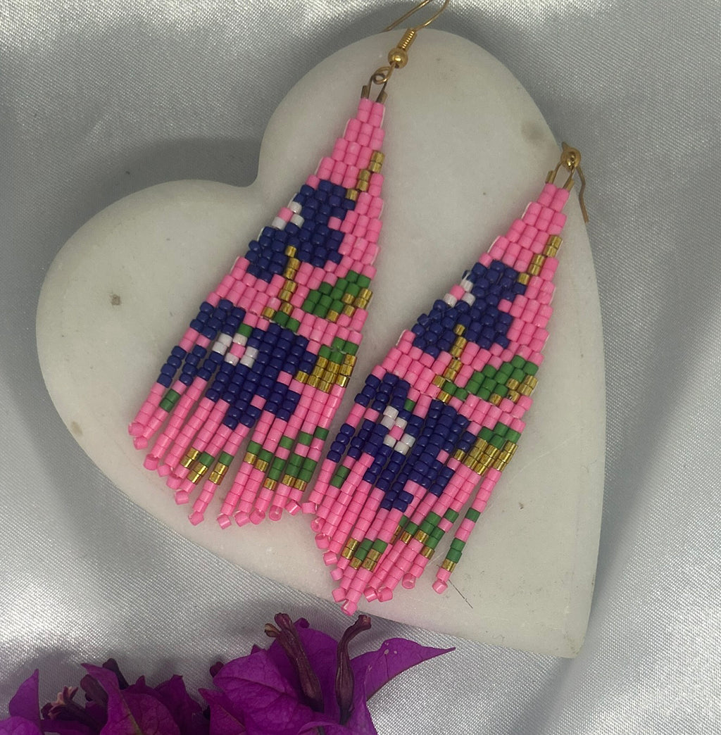 ''Neon Garden Cascade'' earrings